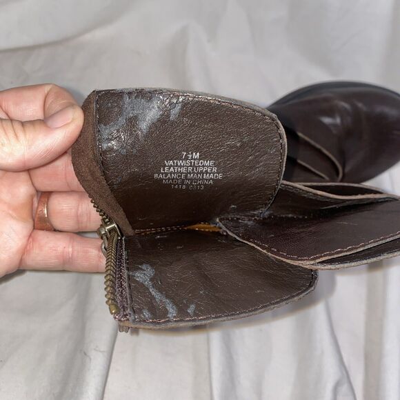 Vintage chunky biker goth Y2K Nine West Leather 7.5 m Buckle 90s moto baddie - Picture 10 of 11